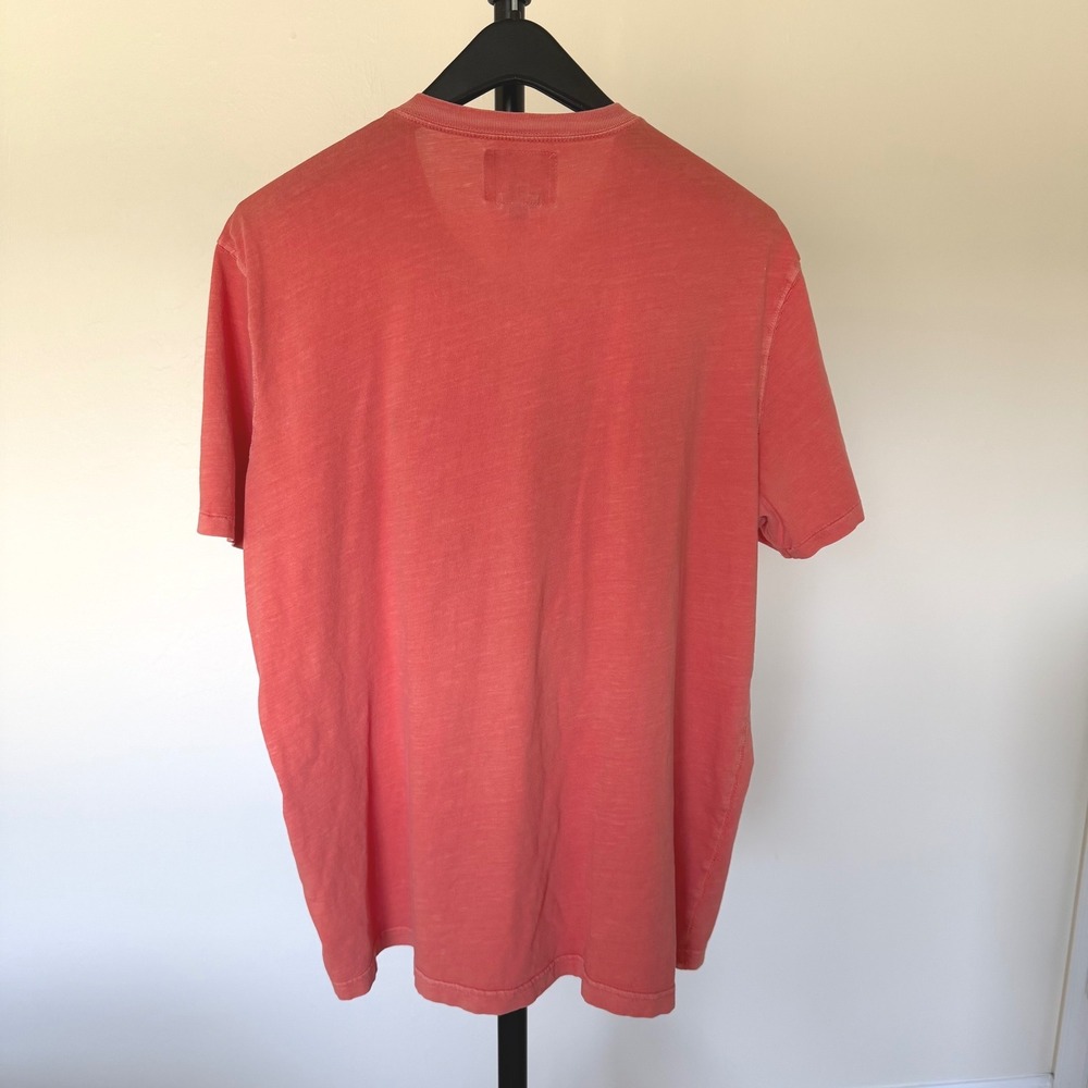 Polo Ralph Lauren XL Henley Shirt Coral Pink Slub Cotton Short Sleeve Pony - Picture 3 of 7